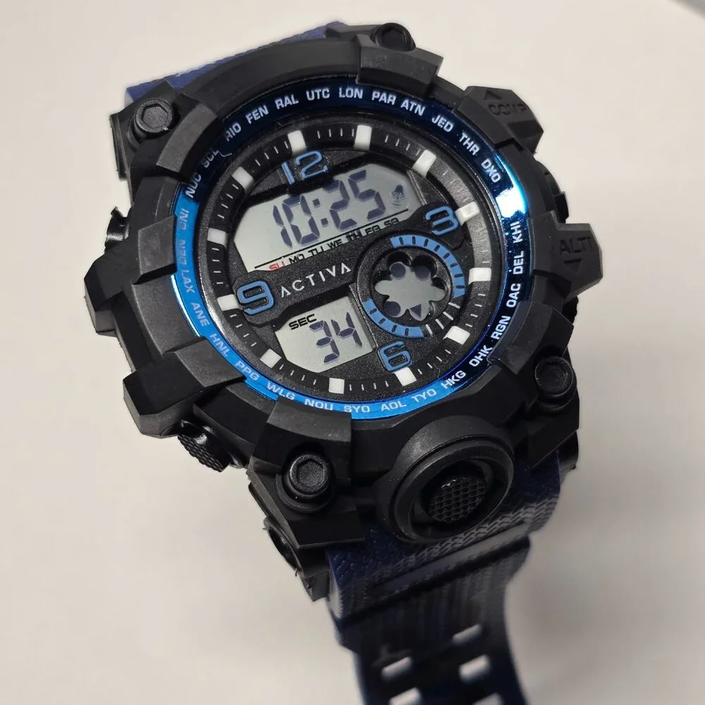 Activa Endurance X Invicta Men's Digital Watch - 54.5mm. Blue Camo (ACW435-003)